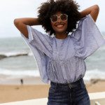Blouse Surya – Petits carreaux bleus