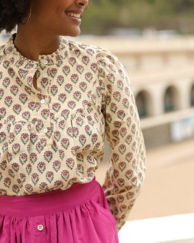Blouse Vina – Imprimé block-print Laya
