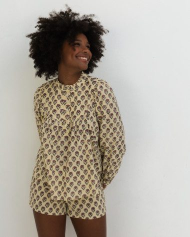 Blouse Vina – Imprimé block-print Laya