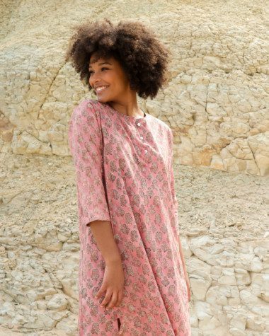 Robe Vijan – Imprimé Block-print Puja