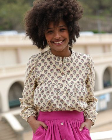 Blouse Vina – Imprimé block-print Laya