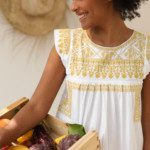 Robe Ysée Courte – Indigo x Broderie Blanche