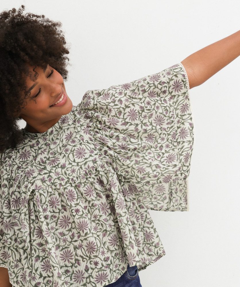 Blouse Surya – Imprimé block-print* Jayanti