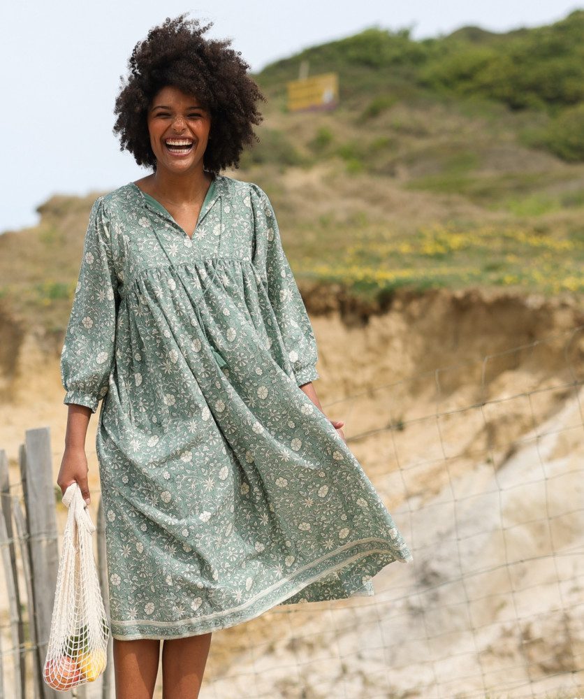 Robe Rena – Imprimé Block-print Makar