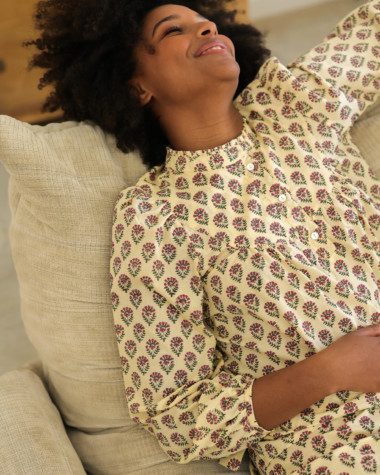 Blouse Vina – Imprimé block-print Laya