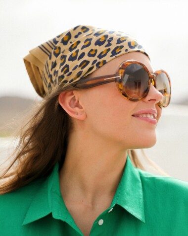 Foulard petit format – Léopard camel