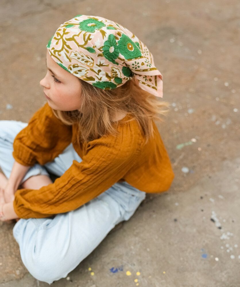 Foulard petit format – Marisol rose poudre