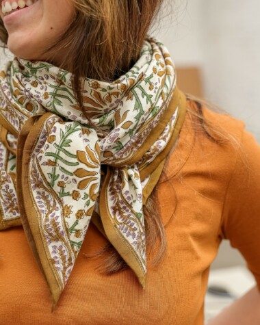 Foulard grand format – Palmyre caramel beurre salé