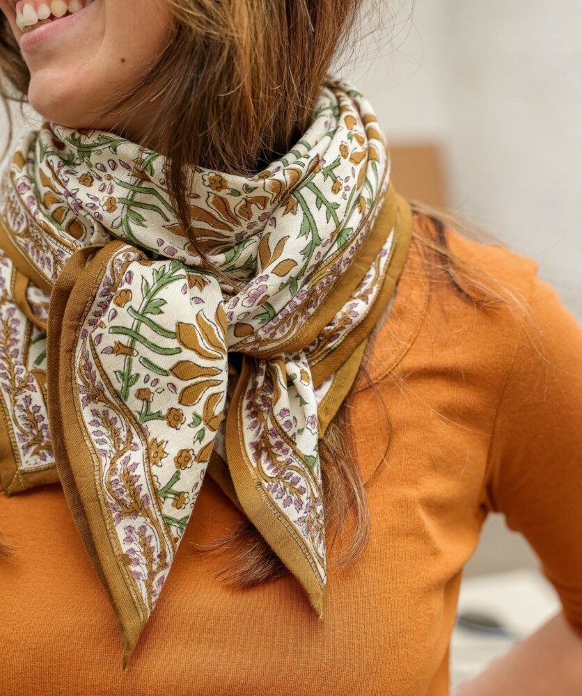 Foulard grand format – Palmyre caramel beurre salé