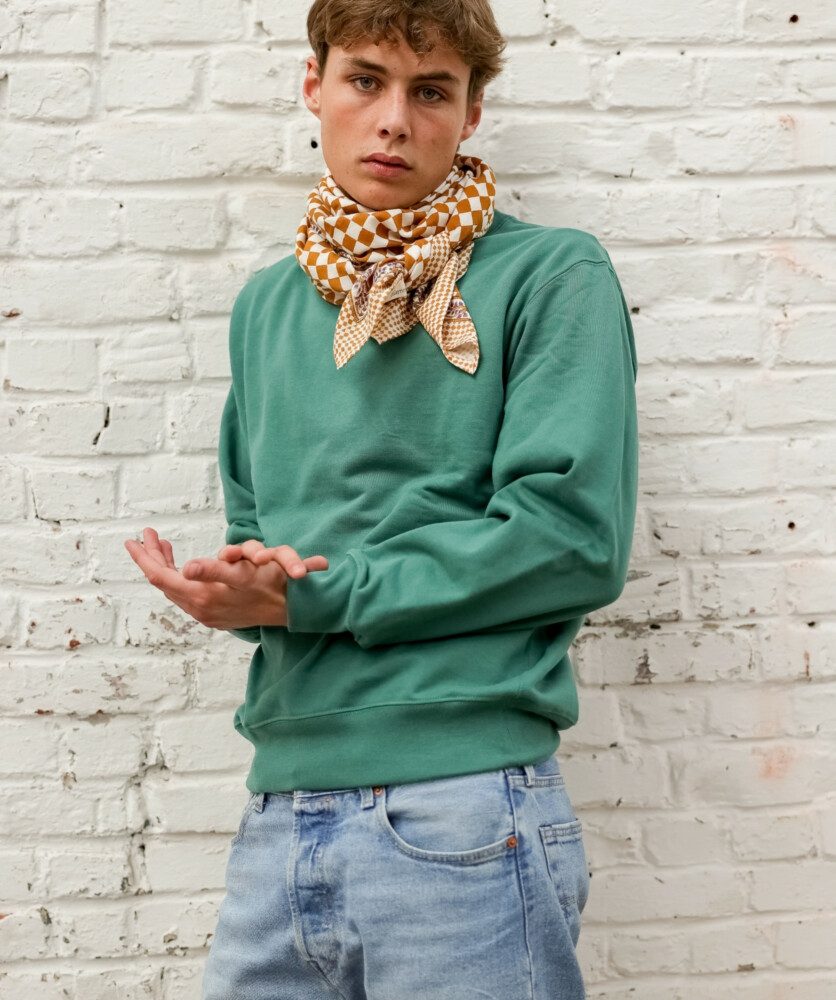 Foulard grand format – Damier caramel