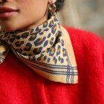 Foulard petit format – Léopard camel