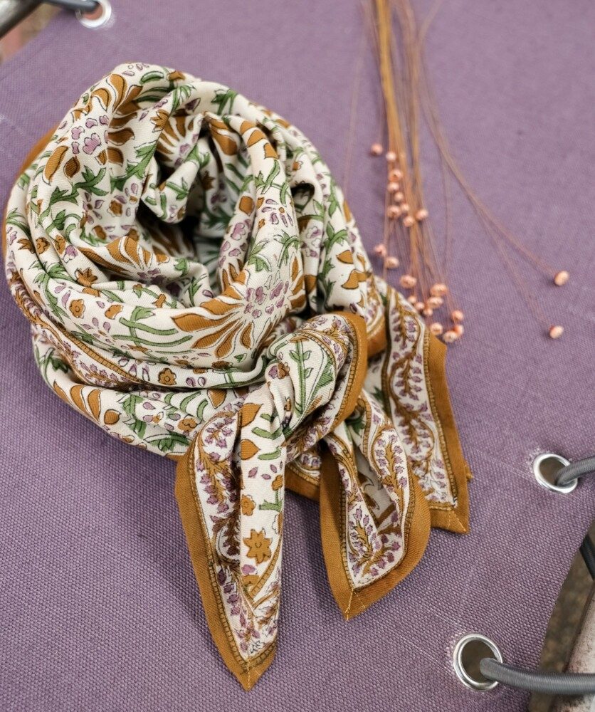 Foulard grand format – Palmyre caramel beurre salé