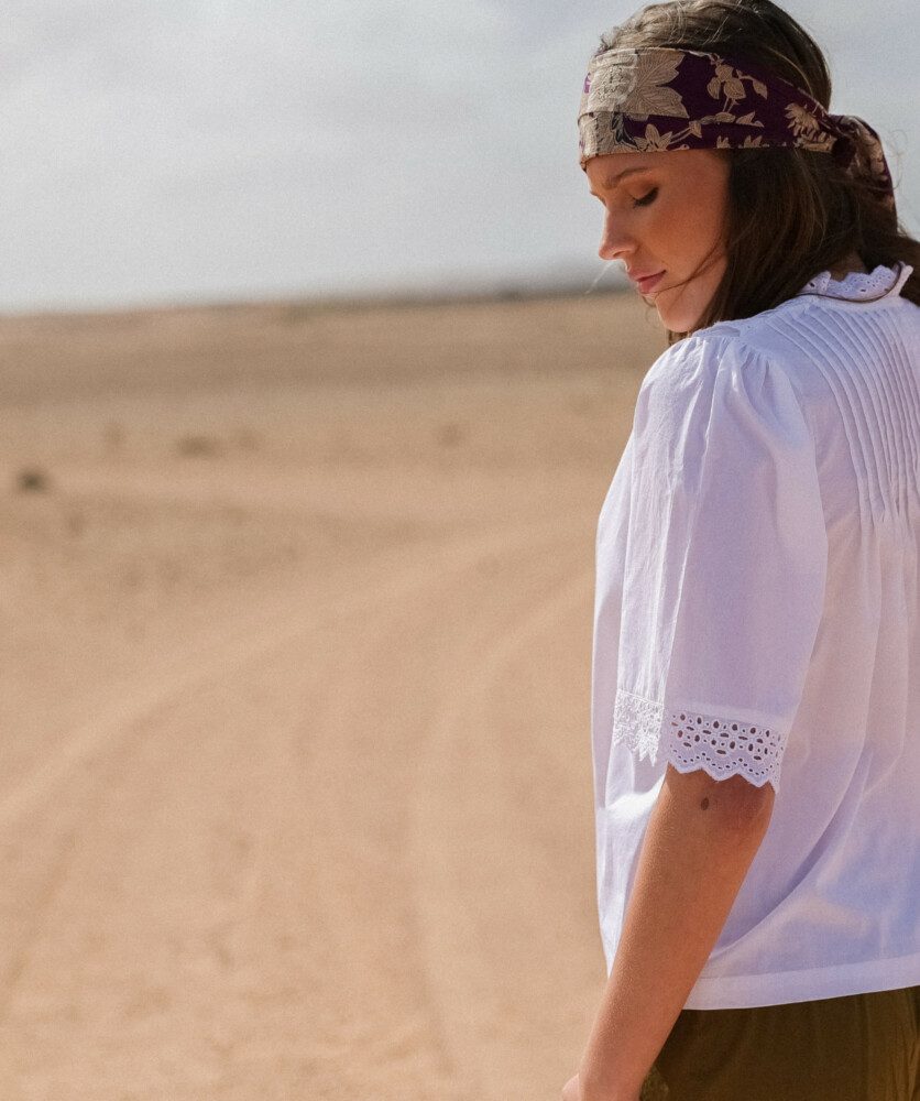Chemise Sonali – popeline de coton Blanche