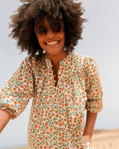 Robe Menorca – Imprimé Block-print* Alba Clementine