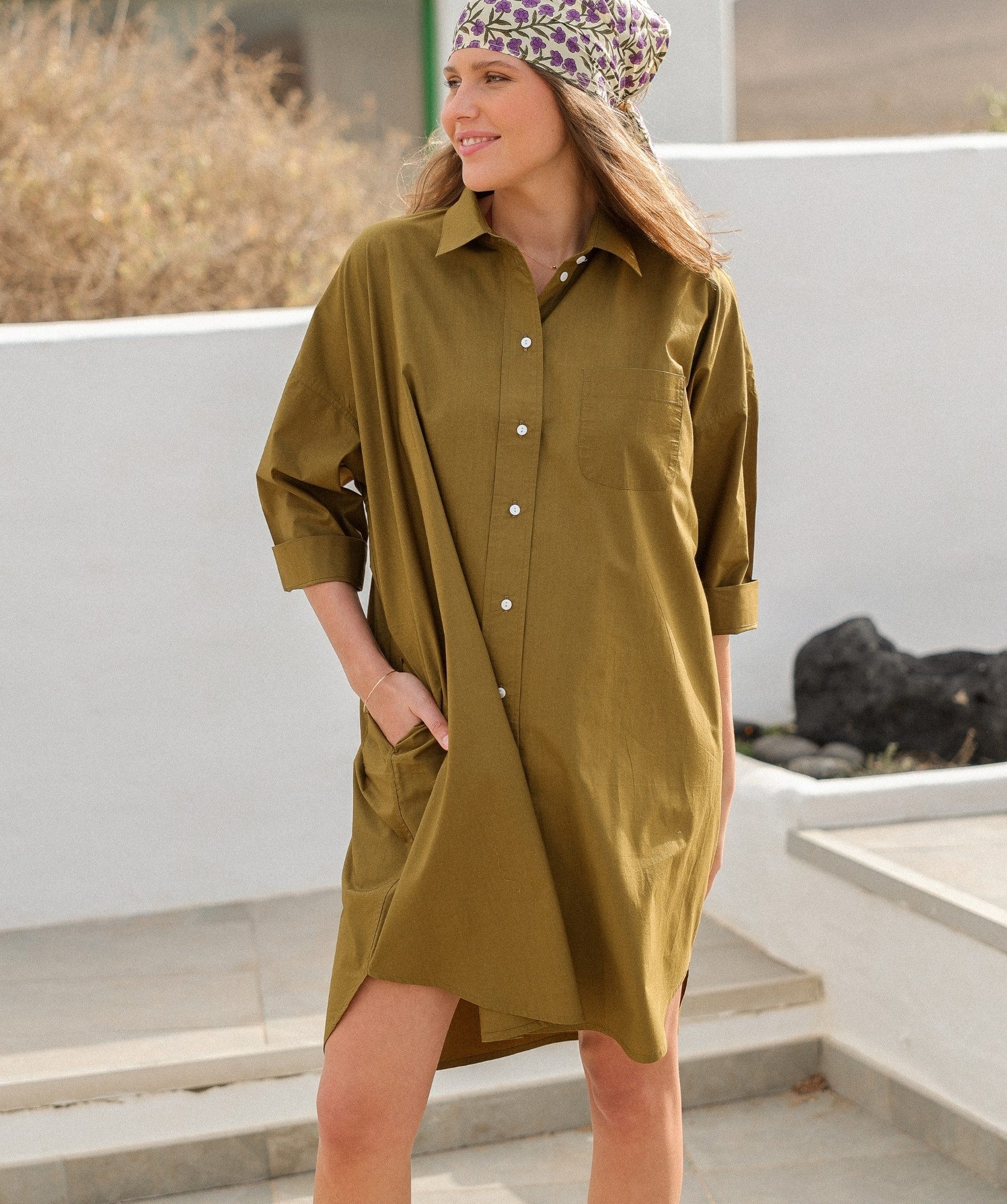 Robe Binibeca – Popeline Olive