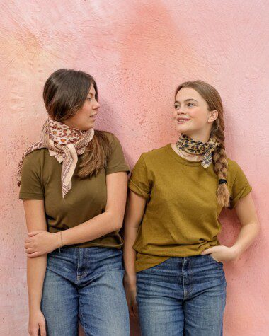 Foulard grand format – Léopard rose