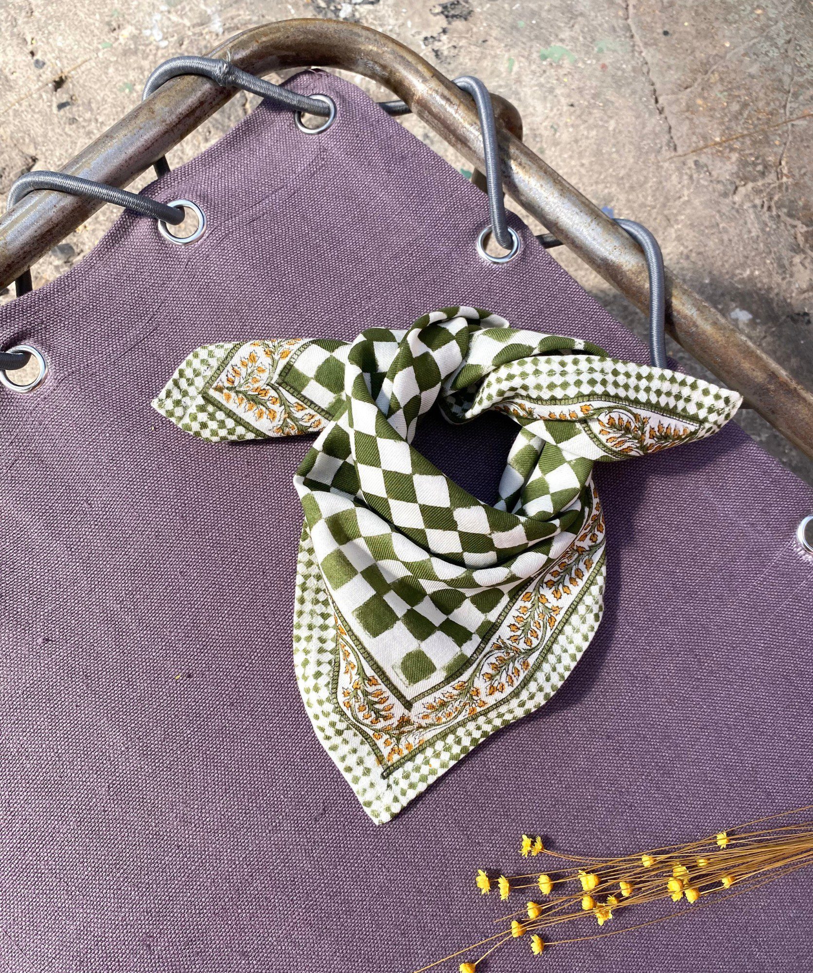 Foulard petit format – Damier Kaki