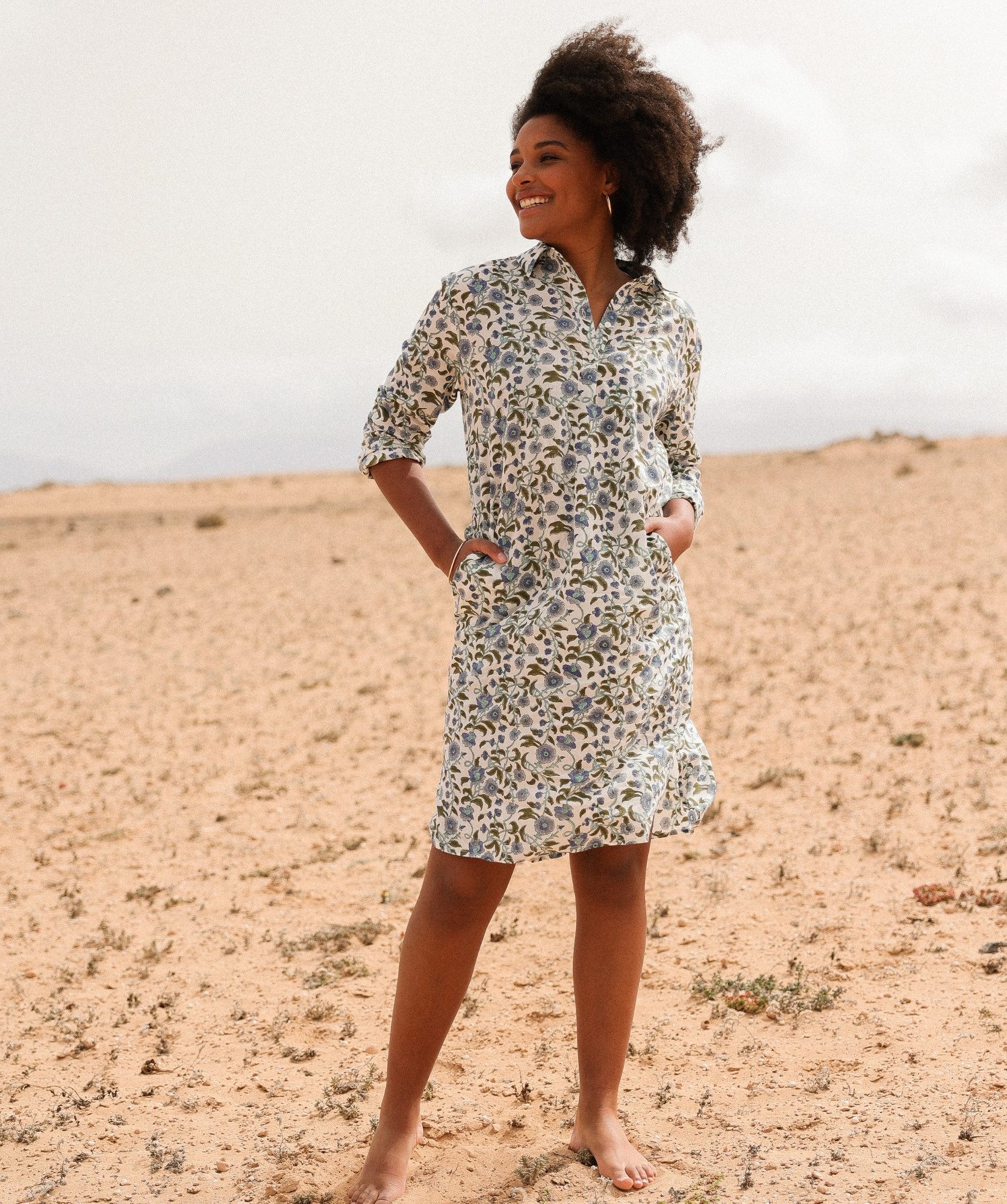 Robe Uma – Imprimé Block-print Aïtana