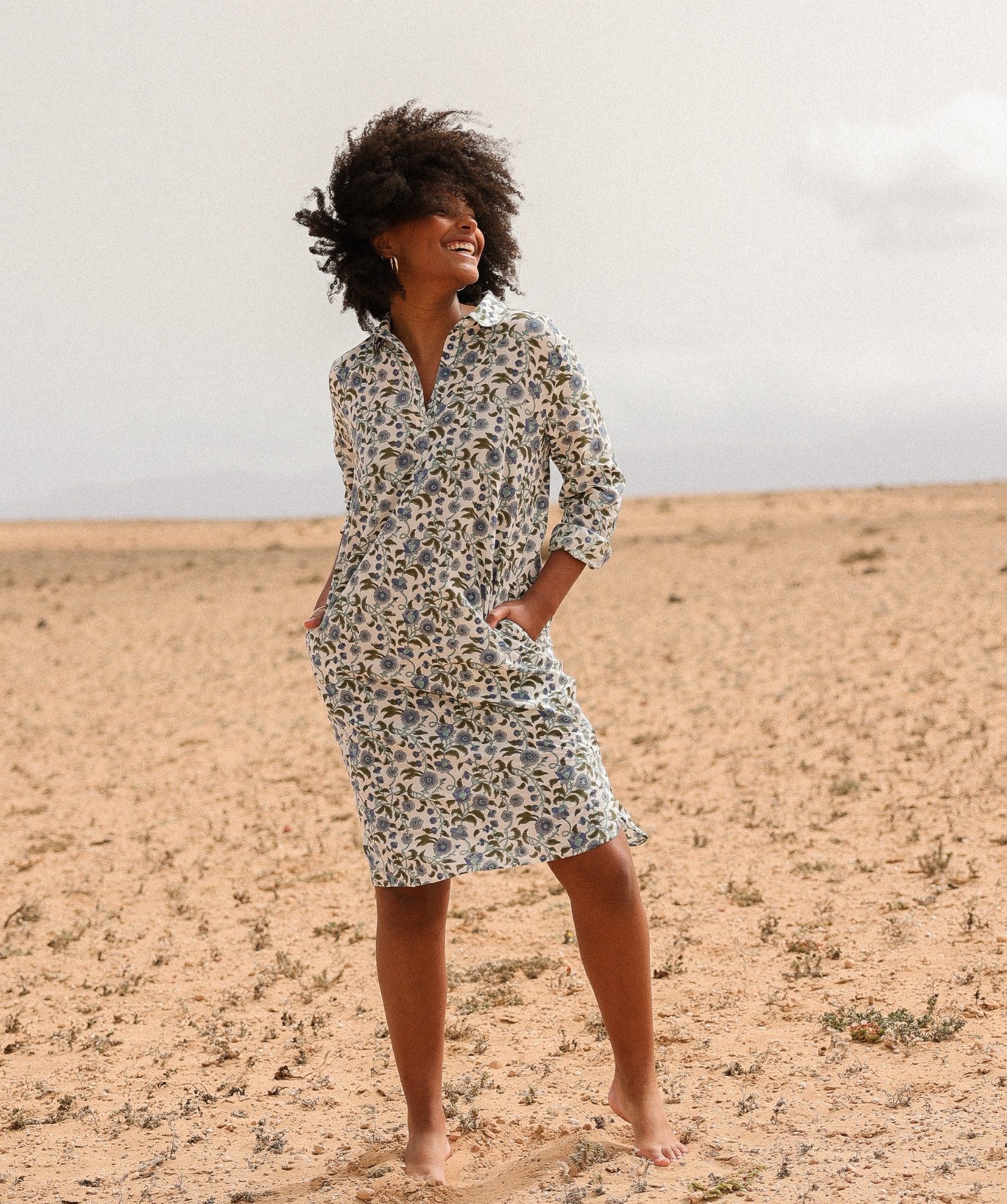 Robe Uma – Imprimé Block-print Aïtana