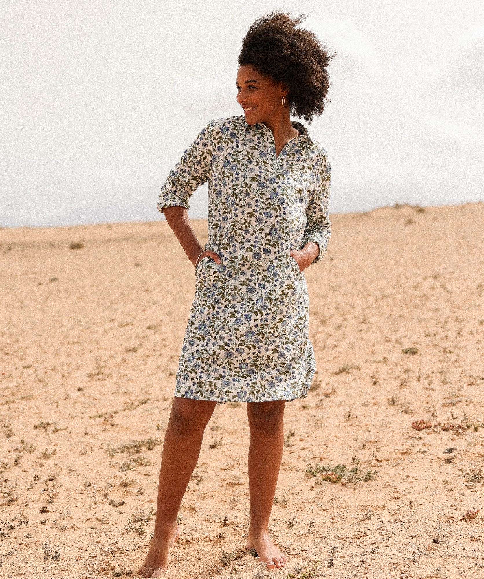 Robe Uma – Imprimé Block-print Aïtana
