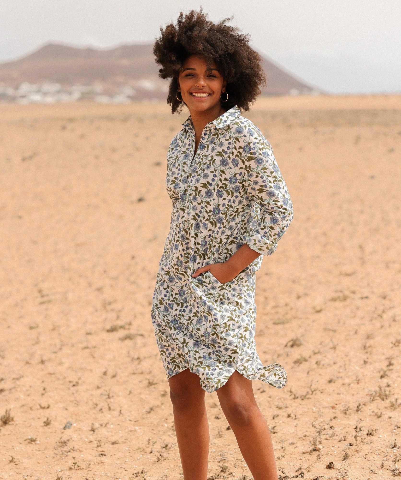 Robe Uma – Imprimé Block-print Aïtana
