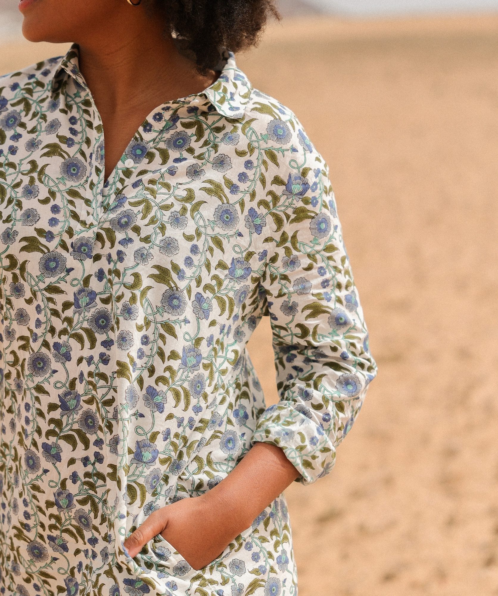 Robe Uma – Imprimé Block-print Aïtana