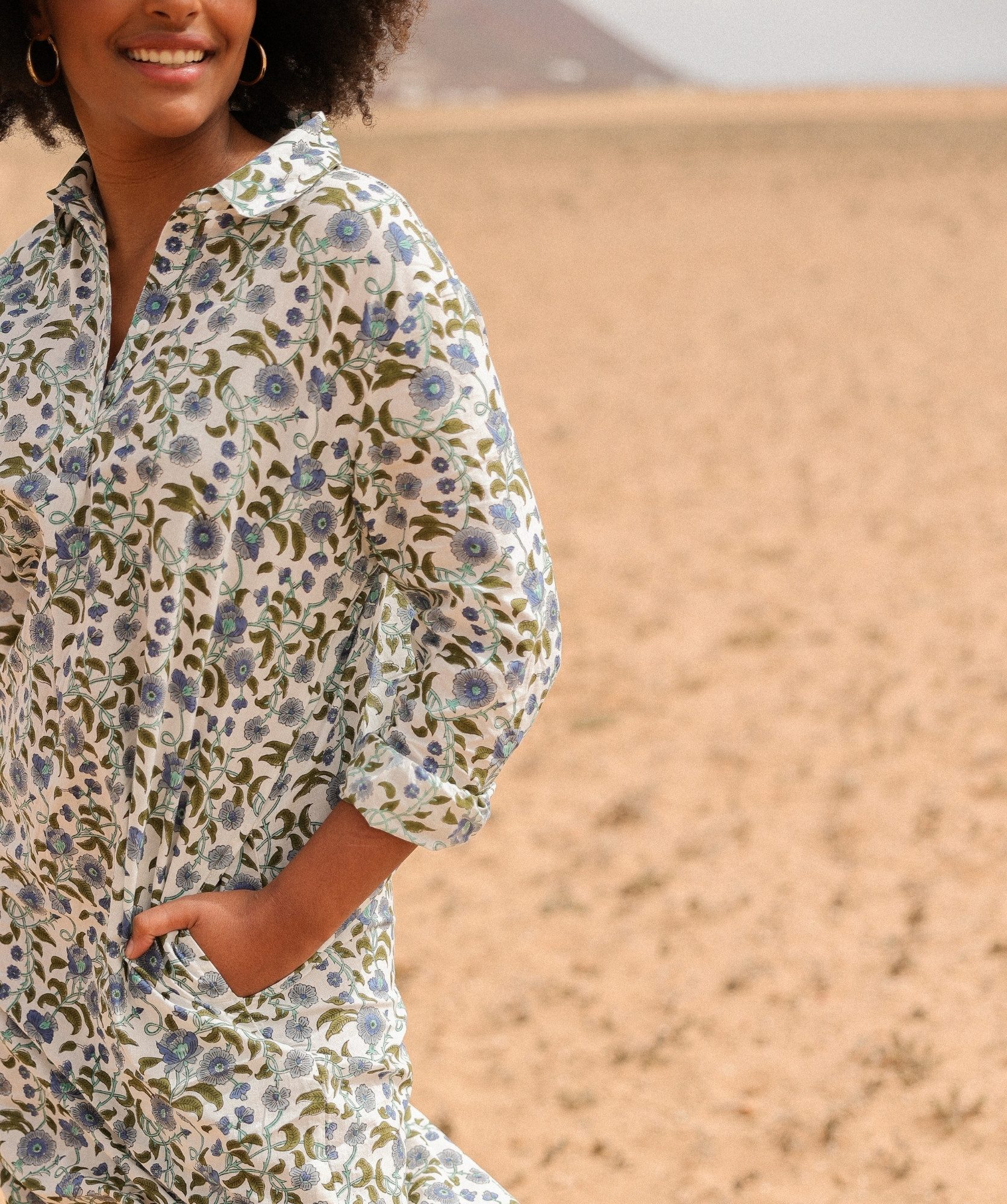 Robe Uma – Imprimé Block-print Aïtana