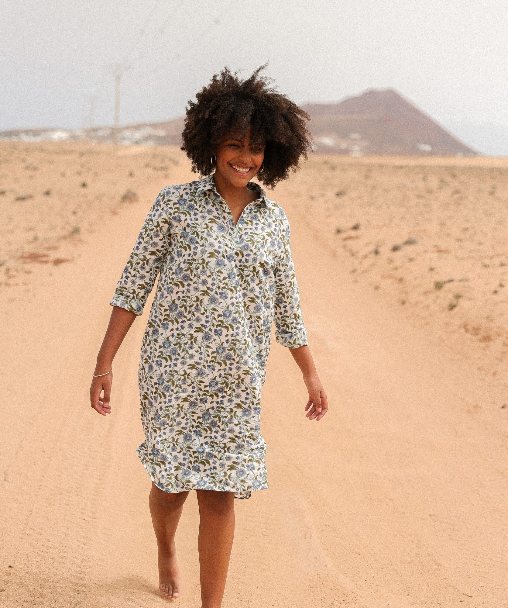 Robe Uma – Imprimé Block-print Aïtana