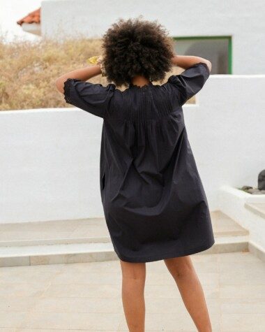 Robe Sonali – Popeline de coton Encre