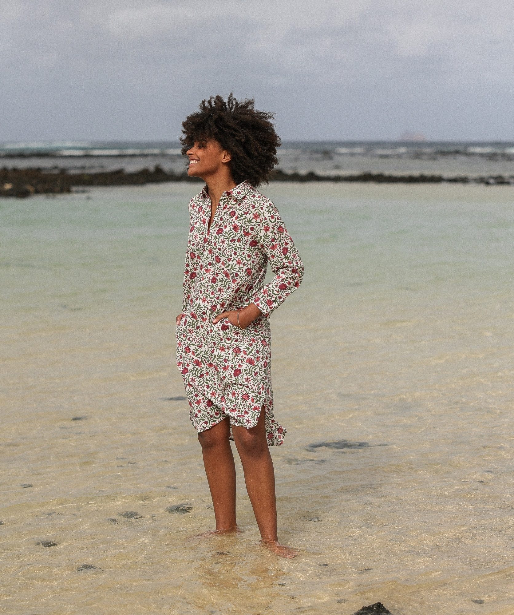 Robe Uma – Imprimé Block-print Selena