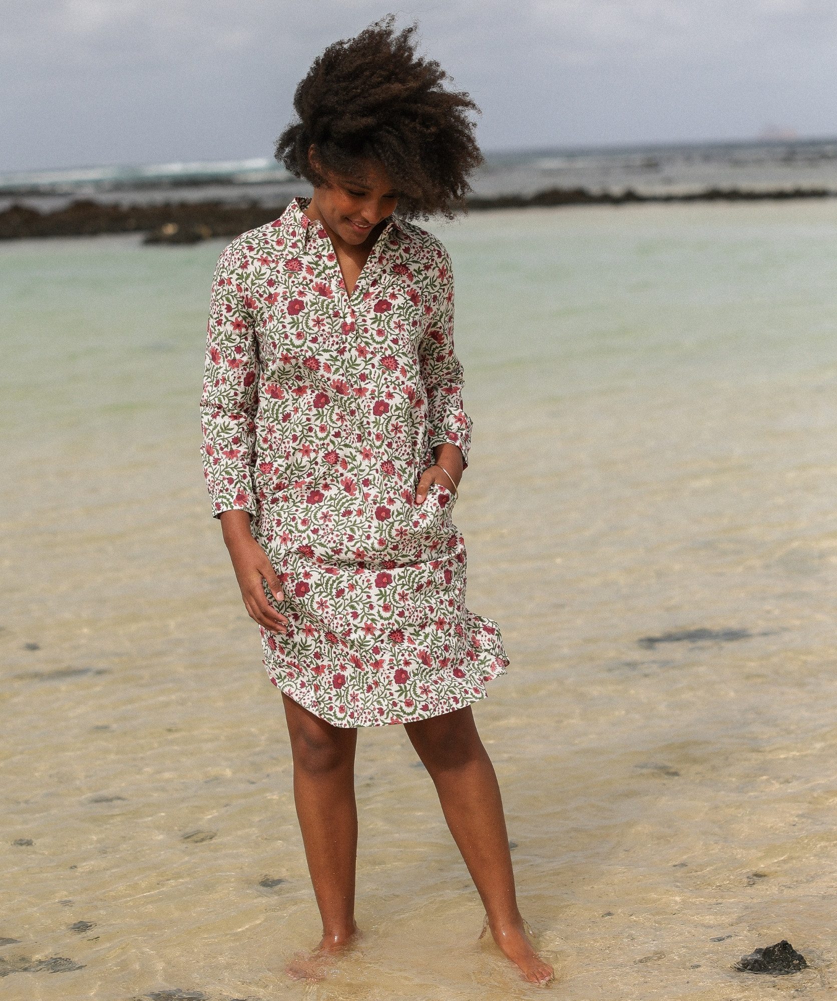 Robe Uma – Imprimé Block-print Selena