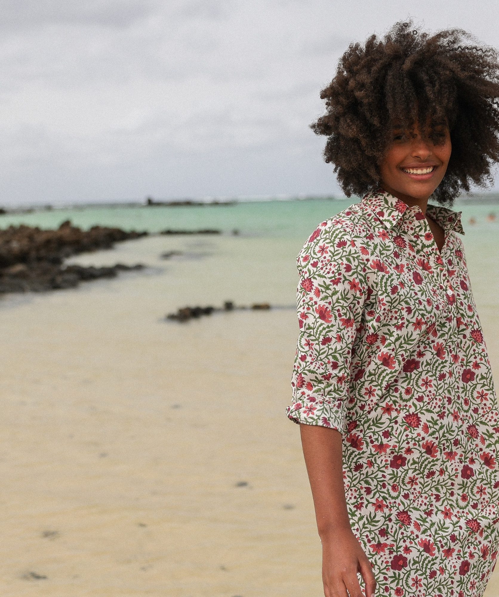 Robe Uma – Imprimé Block-print Selena