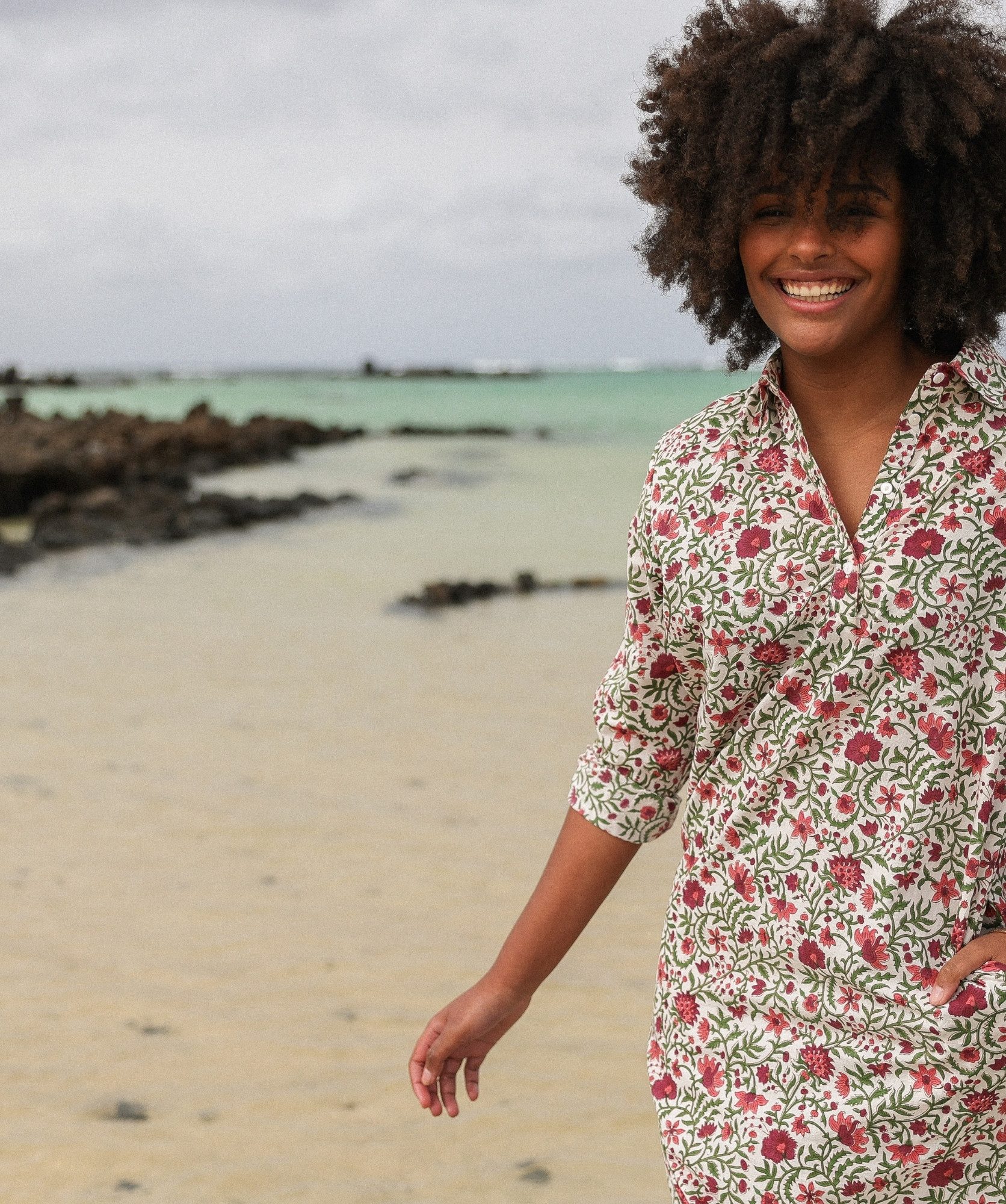 Robe Uma – Imprimé Block-print Selena