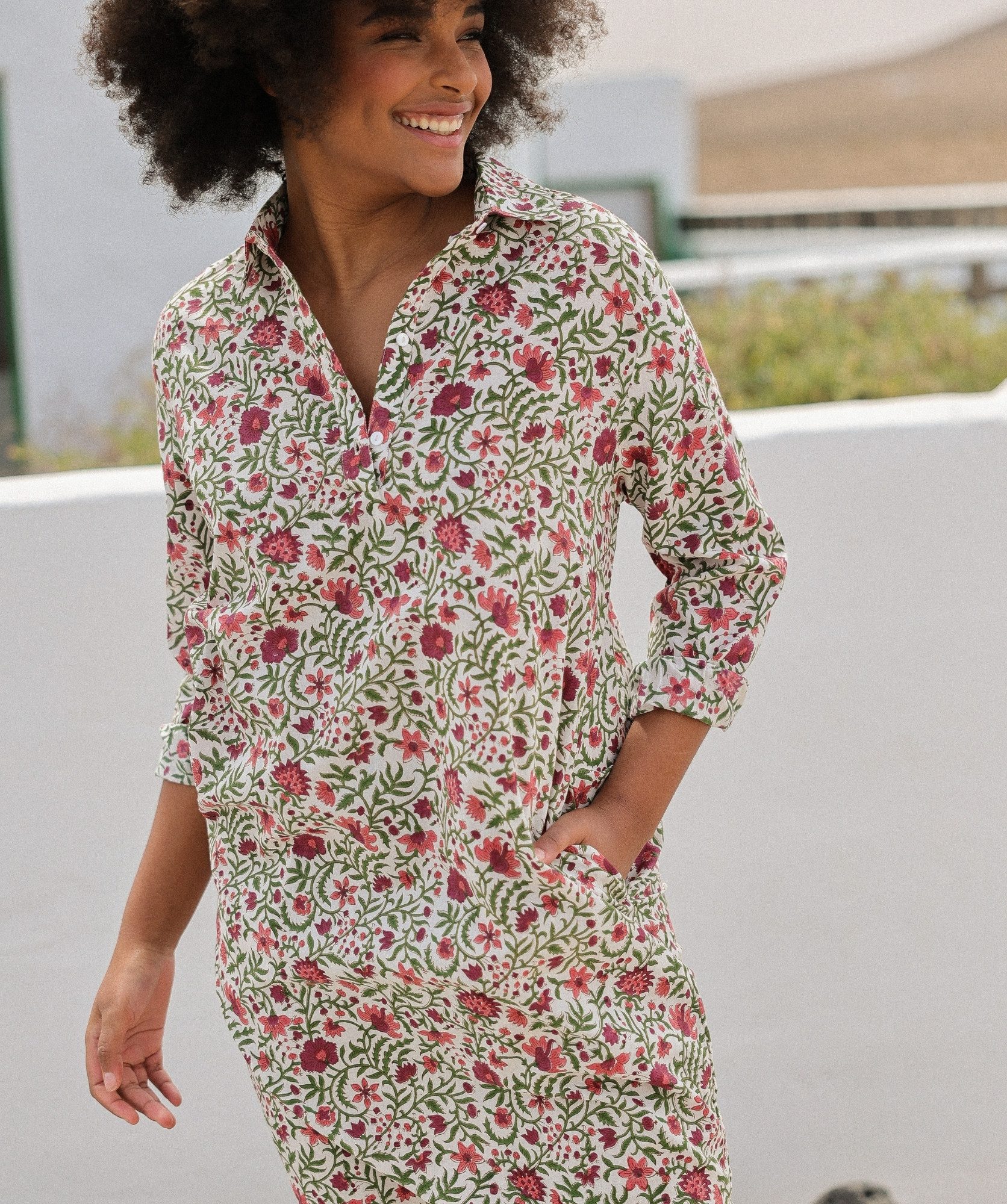 Robe Uma – Imprimé Block-print Selena