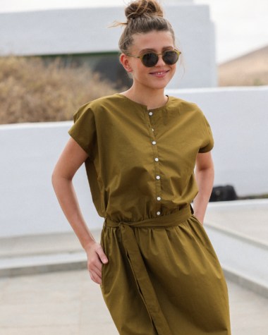 Robe Manoli – Popeline de coton Olive