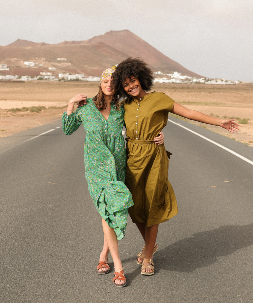 Robe Manoli – Popeline de coton Olive