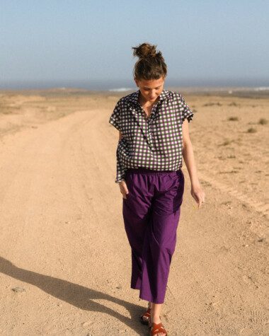 Blouse Sandra – Imprimée Block-print Green/Purple