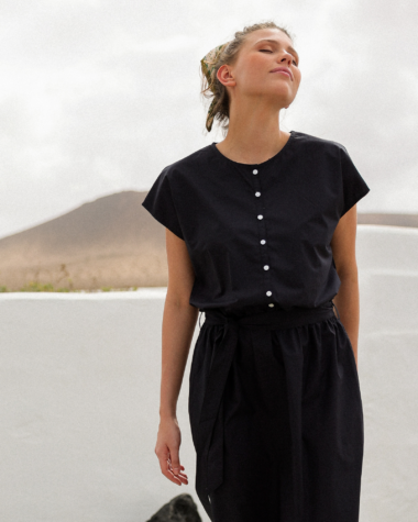 Robe Manoli – Popeline de coton Encre