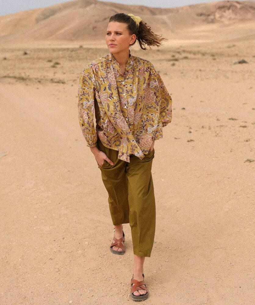 Pantalon Calista – Popeline de coton Olive