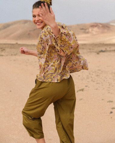 Pantalon Calista – Popeline de coton Olive