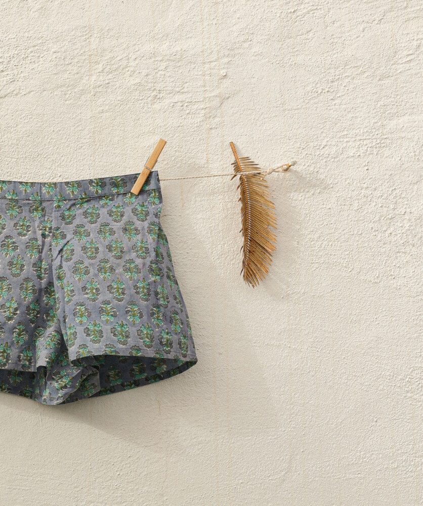 Short Yazia – Imprimé Block-print Cala