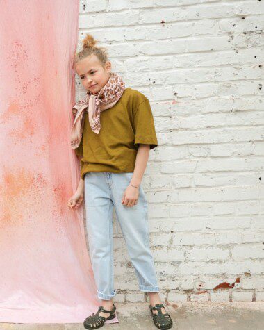 Foulard grand format – Léopard rose
