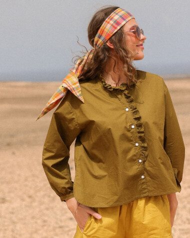 Chemise Fornels – popeline de coton Olive