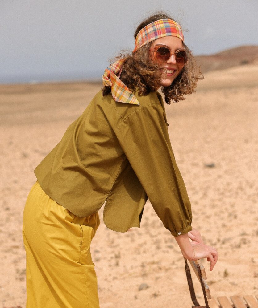 Chemise Fornels – popeline de coton Olive