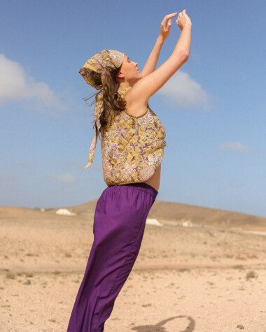 Pantalon Calista – Popeline de coton Purple