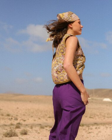 Pantalon Calista – Popeline de coton Purple