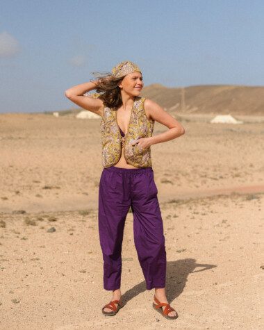 Pantalon Calista – Popeline de coton Purple