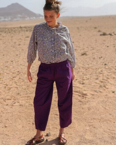 Pantalon Calista – Popeline de coton Purple