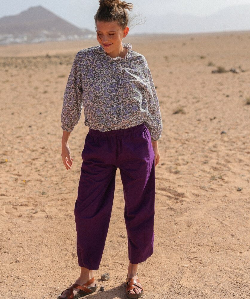 Pantalon Calista – Popeline de coton Purple
