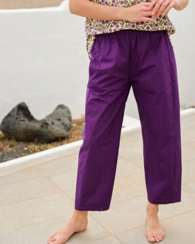 Pantalon Calista – Popeline de coton Purple